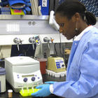 A researcher in the bio lab A researcher in the bio lab